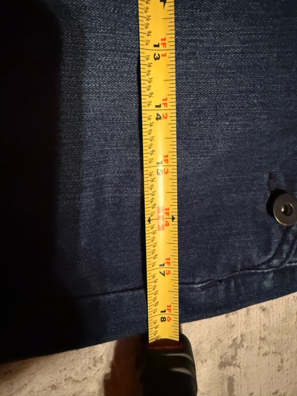 Button-Accent Dark Blue Denim Pencil Skirt - Picture 5 of 6